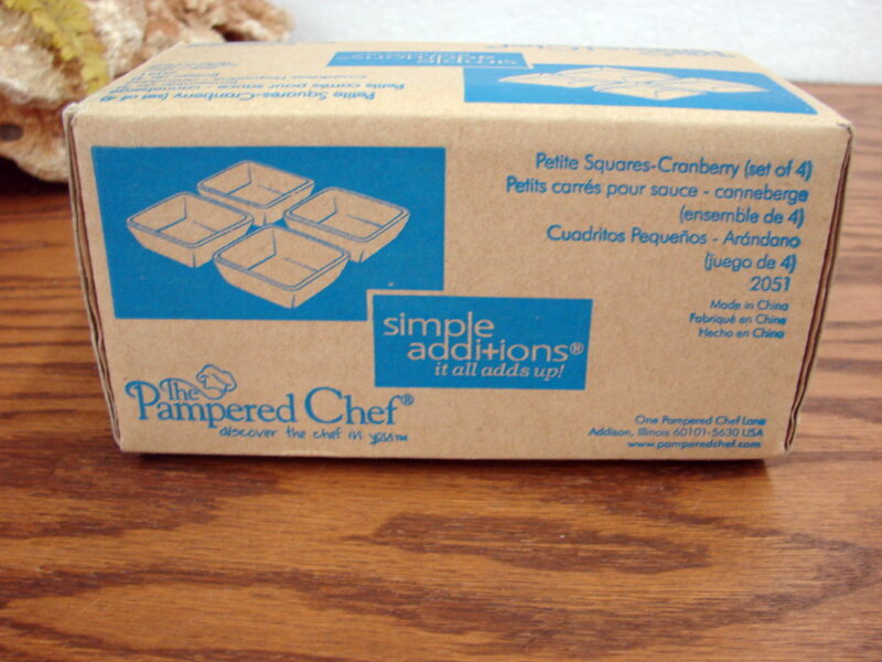 Pampered Chef Simple Additions Petite Squares Set of (4) Cranberry Color #2051, Moose-R-Us.Com Log Cabin Decor