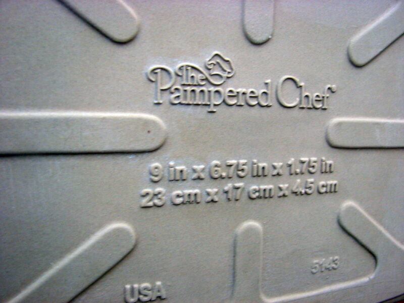 Pampered Chef #5114 Stoneware Baker Roaster Bottom Ridged Pan 9x7x2, Moose-R-Us.Com Log Cabin Decor