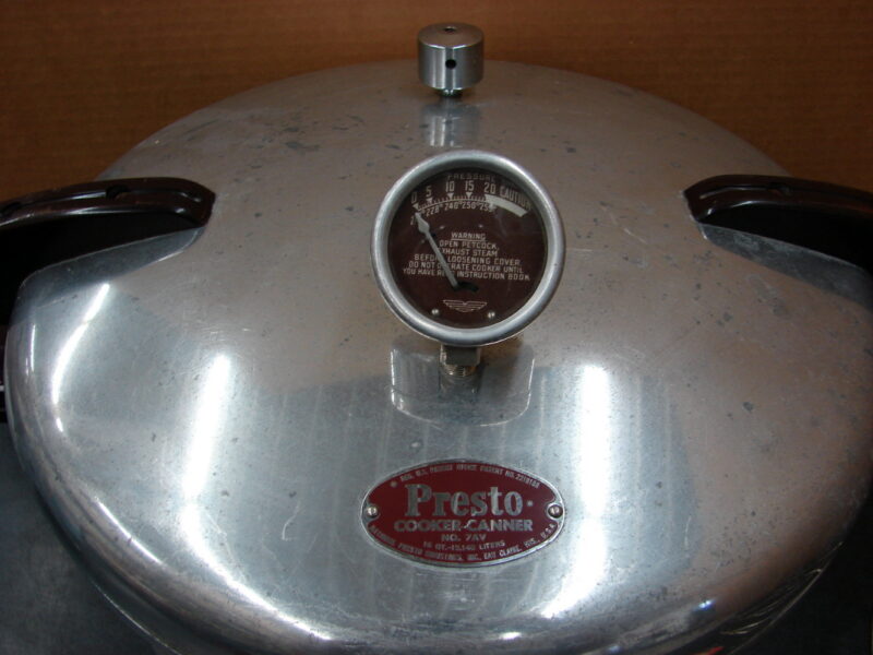 Vintage Presto 7AV 16 Qt Pressure Cooker Canner Complete w/ Book Rack Regulator, Moose-R-Us.Com Log Cabin Decor