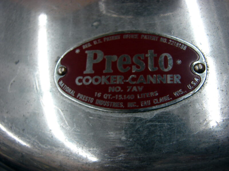 Vintage Presto 7AV 16 Qt Pressure Cooker Canner Complete w/ Book Rack Regulator, Moose-R-Us.Com Log Cabin Decor