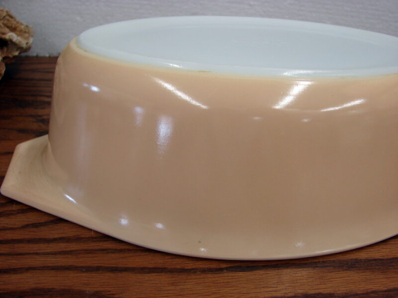 Vintage PYREX Floral Bubble Pale Yellow Beige Bottom Only 045 Oval Casserole, Moose-R-Us.Com Log Cabin Decor