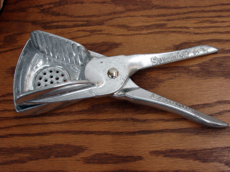 Vintage Sunkist Lemon Juicer Aluminum Handheld Squeezer USA, Moose-R-Us.Com Log Cabin Decor