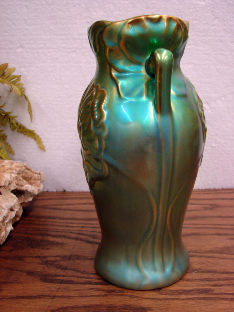 Gorgeous Hungary Zsolnay Art Nouveau Eosin Glaze Porcelain Poppy Vase, Moose-R-Us.Com Log Cabin Decor