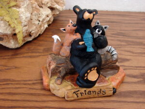 Big Sky Carvers Bear Foots Bear Singing Tree Handy Black Bear Business Card Holder, Moose-R-Us.Com Log Cabin Decor