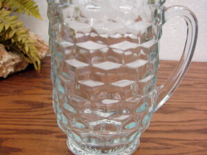 Vintage Cubist Fostoria American Clear Cubist Creamer Sugar on Tray, Moose-R-Us.Com Log Cabin Decor