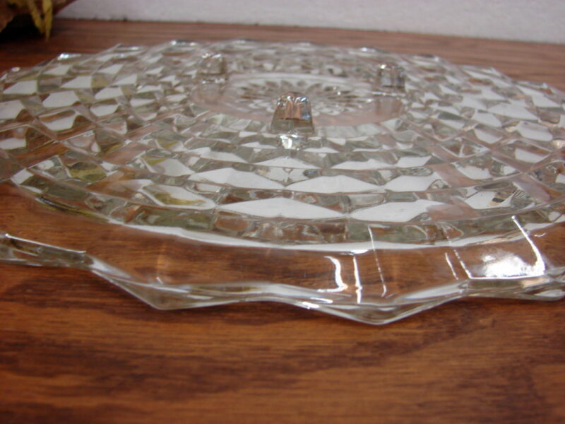 Vintage Cubist Fostoria American Clear Cubist Flat Platter Footed 12&#8243;, Moose-R-Us.Com Log Cabin Decor