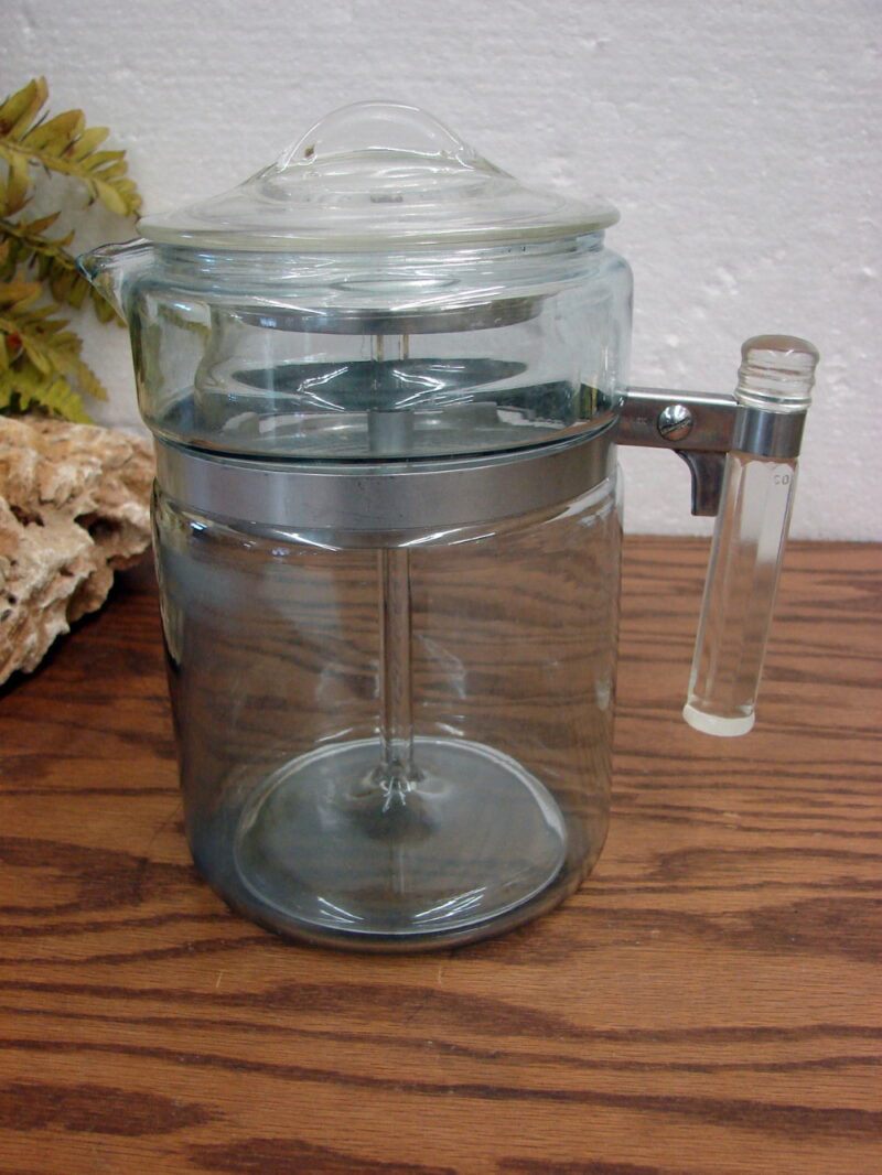 Vintage PYREX 7826 Flameware Glass Coffee Percolator Pot Tall 6 Cup, Moose-R-Us.Com Log Cabin Decor