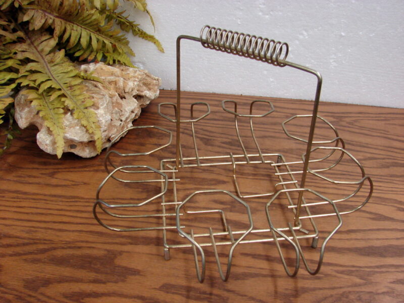 Retro MCM Metal Glass Ice Bucket Caddy Drink Barware Square Angled, Moose-R-Us.Com Log Cabin Decor