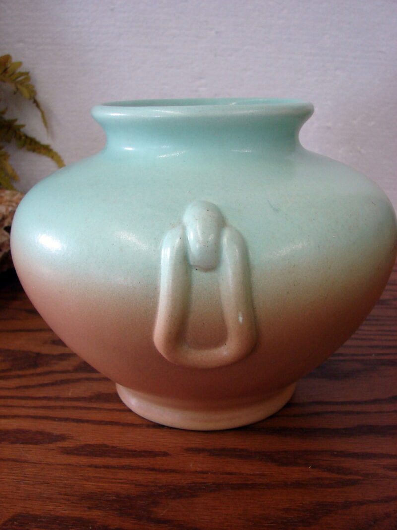 Vintage Red Wing #933 RumRill Pottery #218 Ombre Mint Green Vase, Moose-R-Us.Com Log Cabin Decor