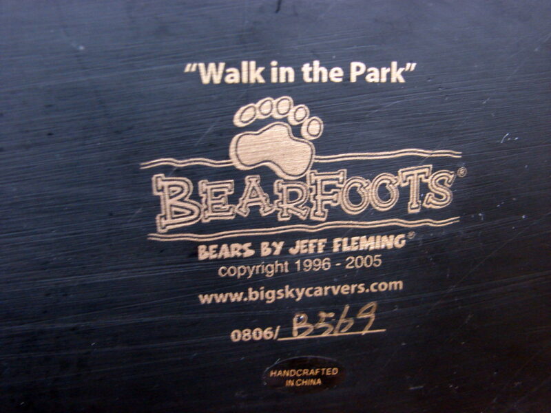 Retired Big Sky Carvers Bearfoots Bears Jeff Fleming Walk in the Park, Moose-R-Us.Com Log Cabin Decor