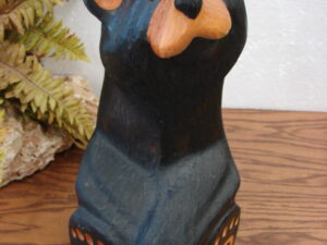 Big Sky Carvers Jeff Fleming Bearfoots Bear Wood Carved Bear Standing w/ Trout Fish, Moose-R-Us.Com Log Cabin Decor