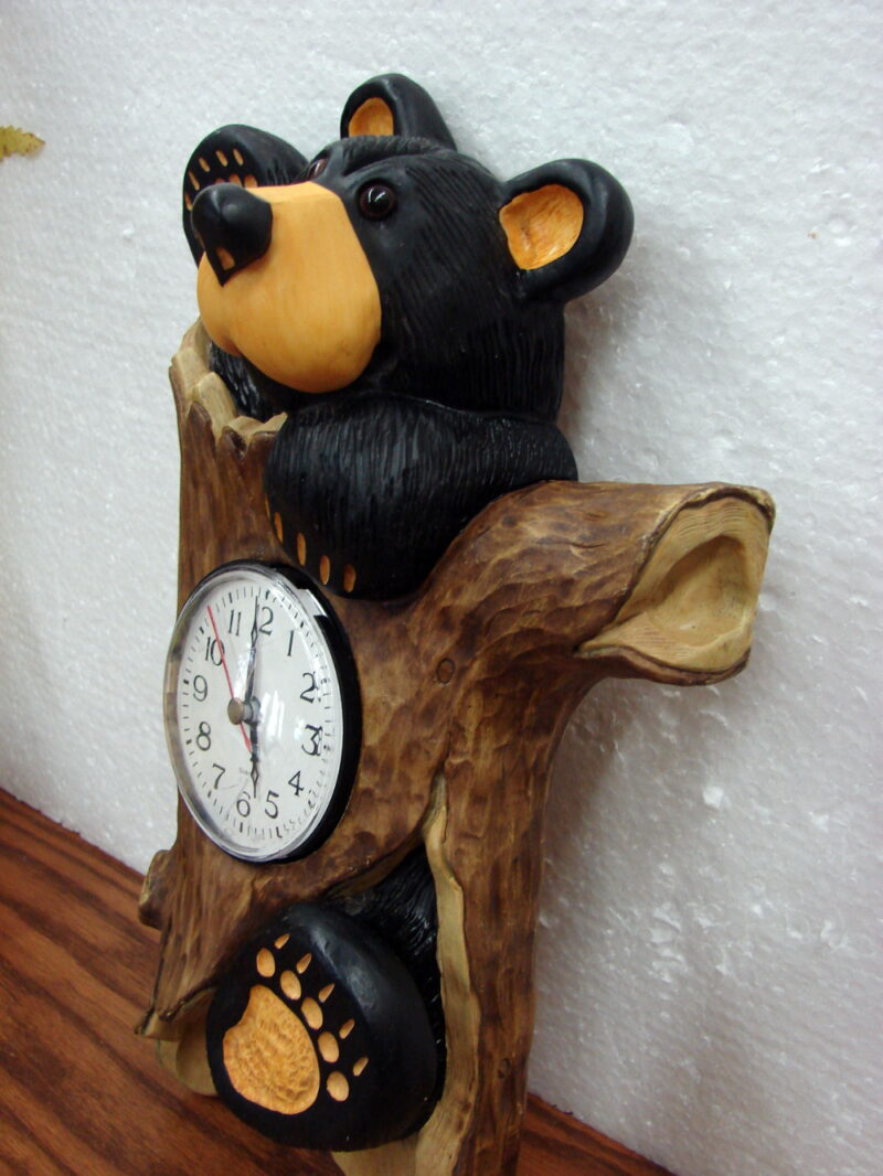 Big Sky Carvers Jeff Fleming Bearfoots Bear Battery Operated Wall Clock, Moose-R-Us.Com Log Cabin Decor