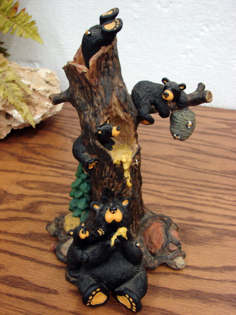 Retired Big Sky Carvers Bearfoots Bears Jeff Fleming Honey Love Pine Tree, Moose-R-Us.Com Log Cabin Decor