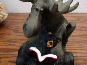 Retired Big Sky Carvers Mountain Mooses Phyllis Driscoll Moose Stump Vase, Moose-R-Us.Com Log Cabin Decor