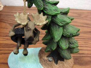 Retired Big Sky Carvers Mountain Mooses Phyllis Driscoll Moose Stump Vase, Moose-R-Us.Com Log Cabin Decor