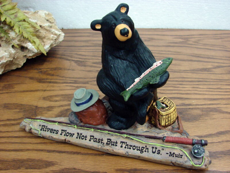 Retired Big Sky Carvers Bearfoots Bears Jeff Fleming Rivers Flow Fishing Bear, Moose-R-Us.Com Log Cabin Decor