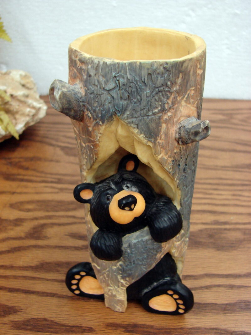 Retired Big Sky Carvers Bearfoots Bears Jeff Fleming Sparky Candle Holder, Moose-R-Us.Com Log Cabin Decor