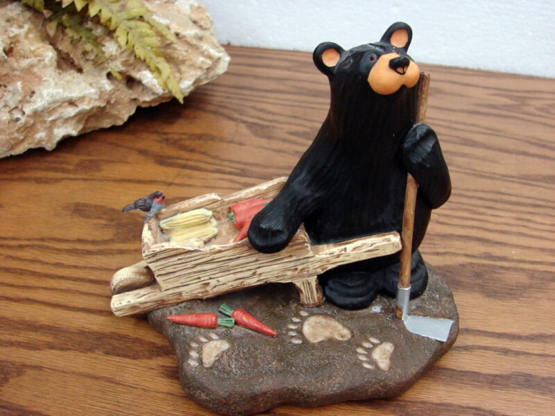 Retired Big Sky Carvers Bearfoots Bears Jeff Fleming Uncle Pete Gardener, Moose-R-Us.Com Log Cabin Decor