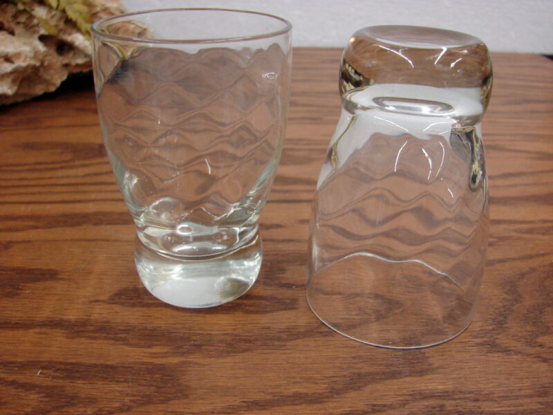 Vintage Federal Glass Clear Prestige Swirl Weighted Bottom MCM Eva Zeisel Design, Moose-R-Us.Com Log Cabin Decor