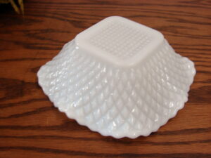 Vintage Hazel Atlas Wedgewood Blue Milk Glass Greek Panel Serving Bowl, Moose-R-Us.Com Log Cabin Decor