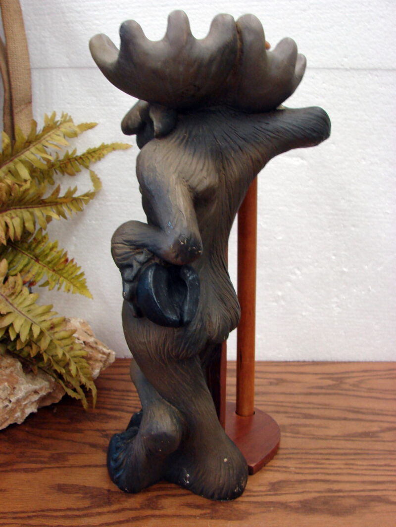 As Is Retired Big Sky Carvers Phyllis Driscol Moose Paper Towel Holder, Moose-R-Us.Com Log Cabin Decor