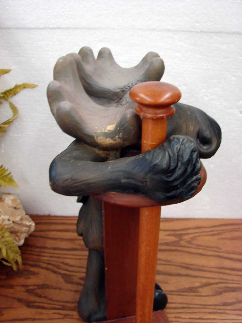 As Is Retired Big Sky Carvers Phyllis Driscol Moose Paper Towel Holder, Moose-R-Us.Com Log Cabin Decor