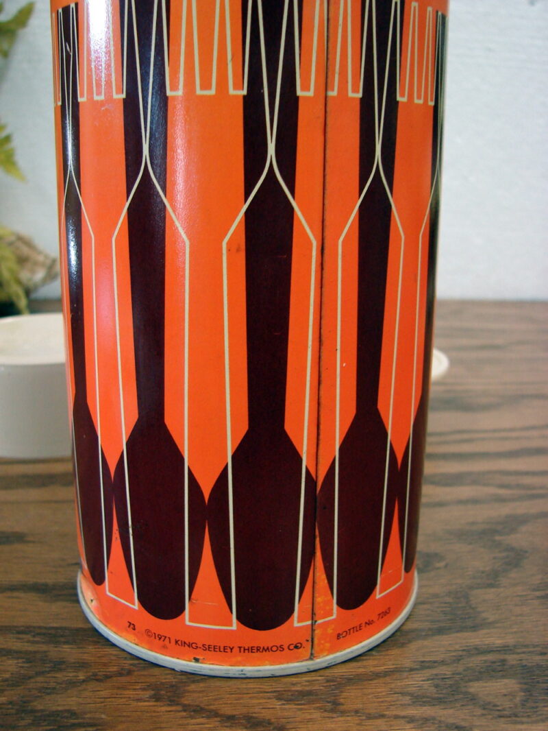 Vintage 1971 King Seeley #7263 Wide Mouth Thermos Complete Orange Brown, Moose-R-Us.Com Log Cabin Decor