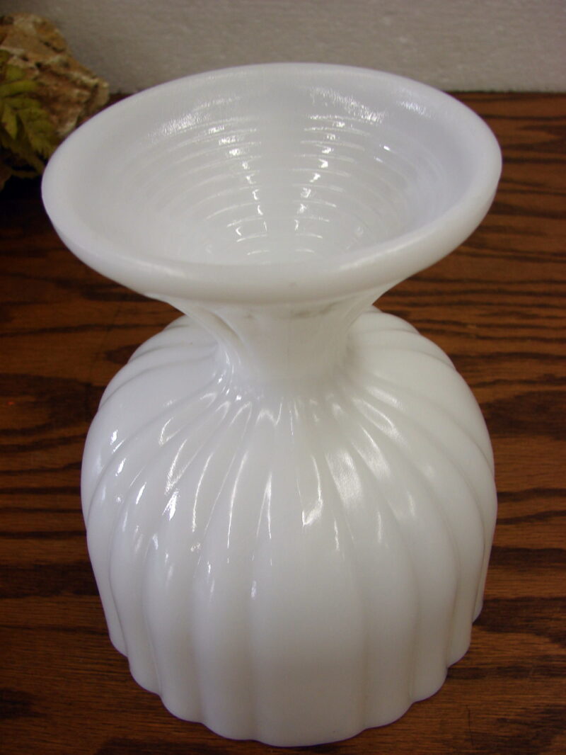 Vintage Pfaltzgraff Milk Glass Accents Ribbed Pedestal Compote Planter, Moose-R-Us.Com Log Cabin Decor