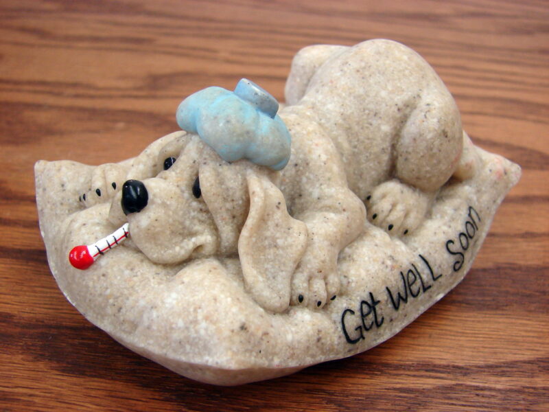 Retired Second Nature Design Quarry Critters Puppy Dog Get Well Soon 2004, Moose-R-Us.Com Log Cabin Decor