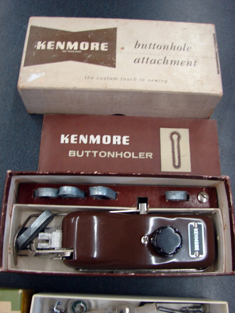 Vintage Sewing Machine Greist Kenmore Singer Attachments Original Boxes, Moose-R-Us.Com Log Cabin Decor