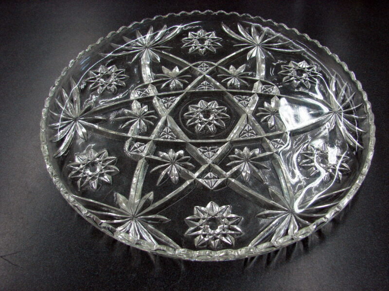 Vintage Anchor Hocking Star of David Clear Glass LARGE Serving Tray Platter 13”, Moose-R-Us.Com Log Cabin Decor