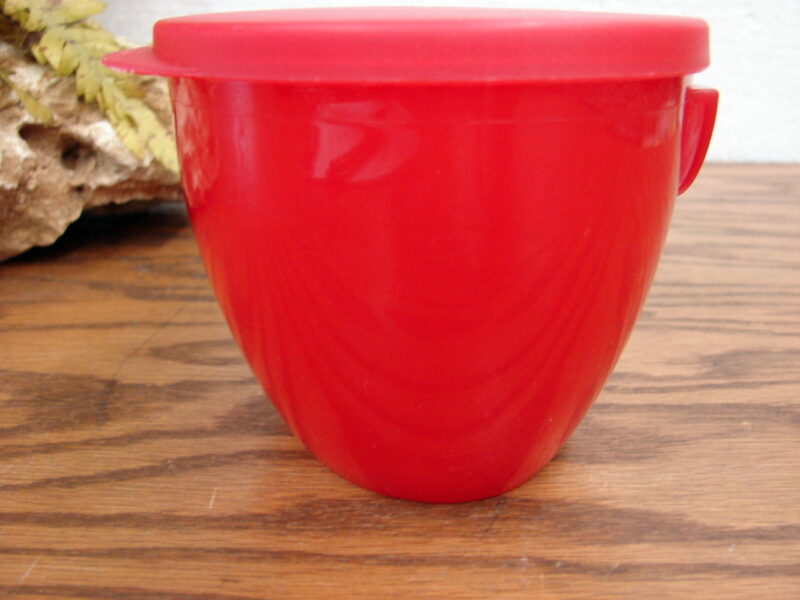 Vintage Tupperware Chip &#038; Dip Oval Dip Bowl w/ Lid #4626 Red, Moose-R-Us.Com Log Cabin Decor