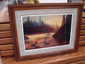 NOS Print Dave Barnhouse A Time of Plenty Old Pickup John Deere Tractor, Moose-R-Us.Com Log Cabin Decor